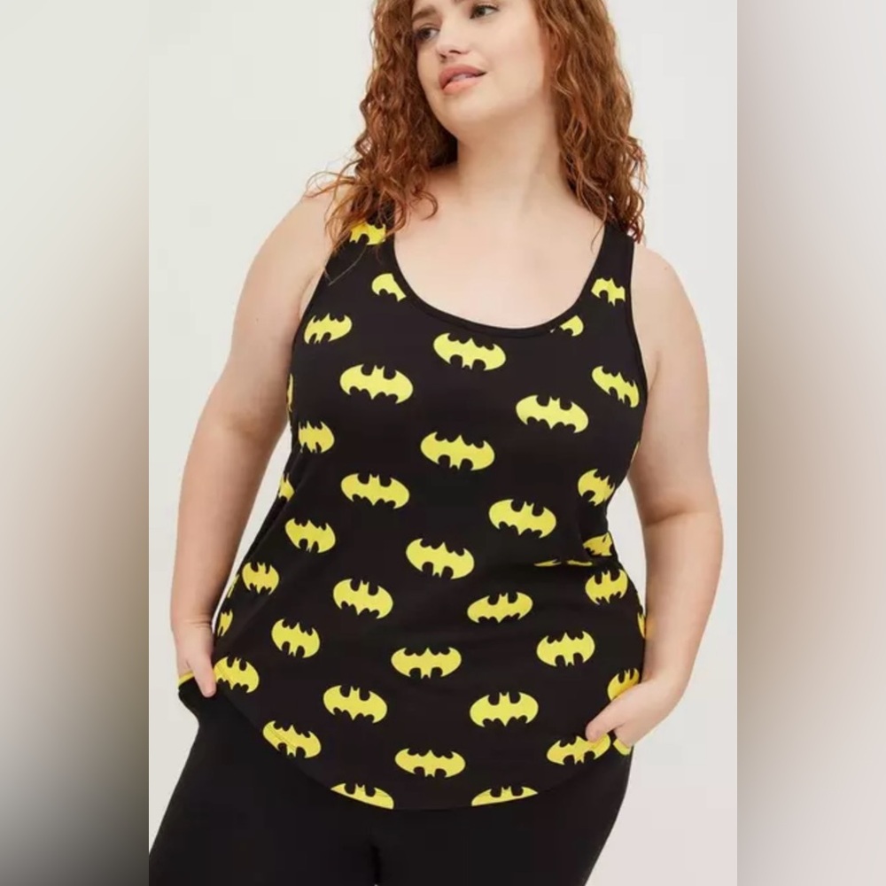 Torrid Black and Yellow Graphic Tank Top